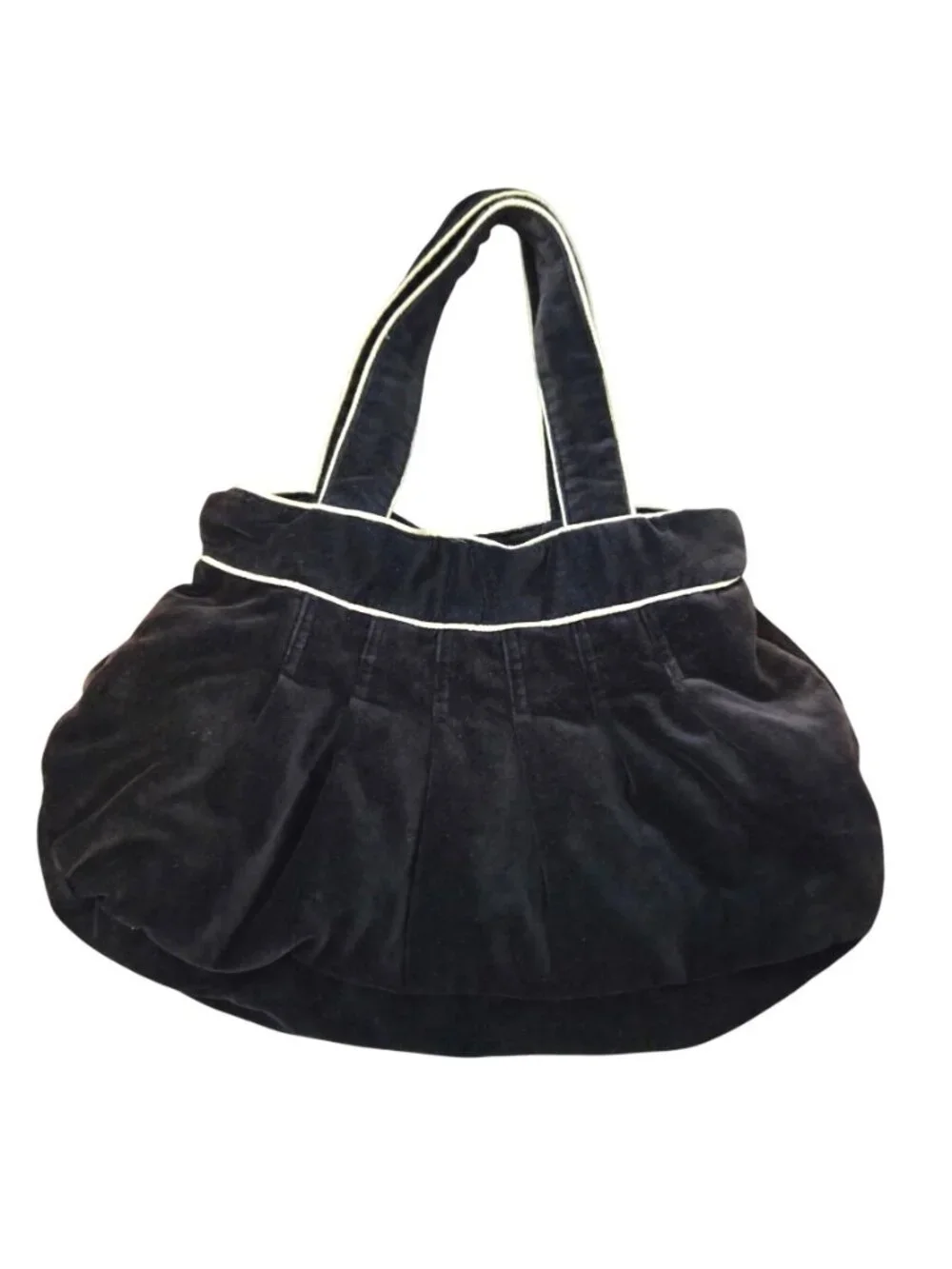 Vintage Black Velvet Floral Embroidered Tote Bag Boho Slouchy Shoulder Purse